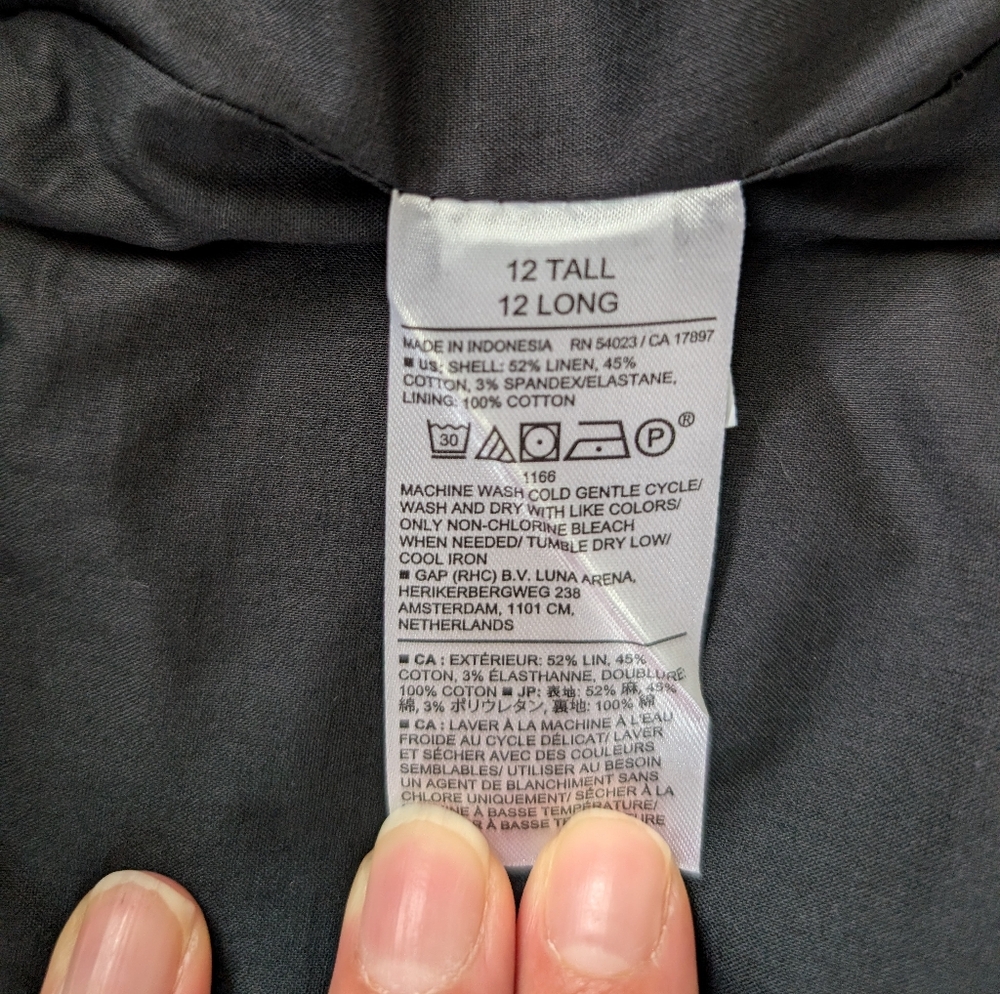 Banana Republic Linen Blend Black Mini Skirt 12Tall - Picture 4 of 6